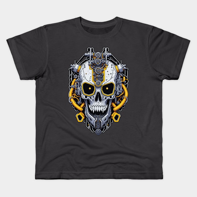 Mecha Skull S01 D13 Kids T-Shirt by Houerd